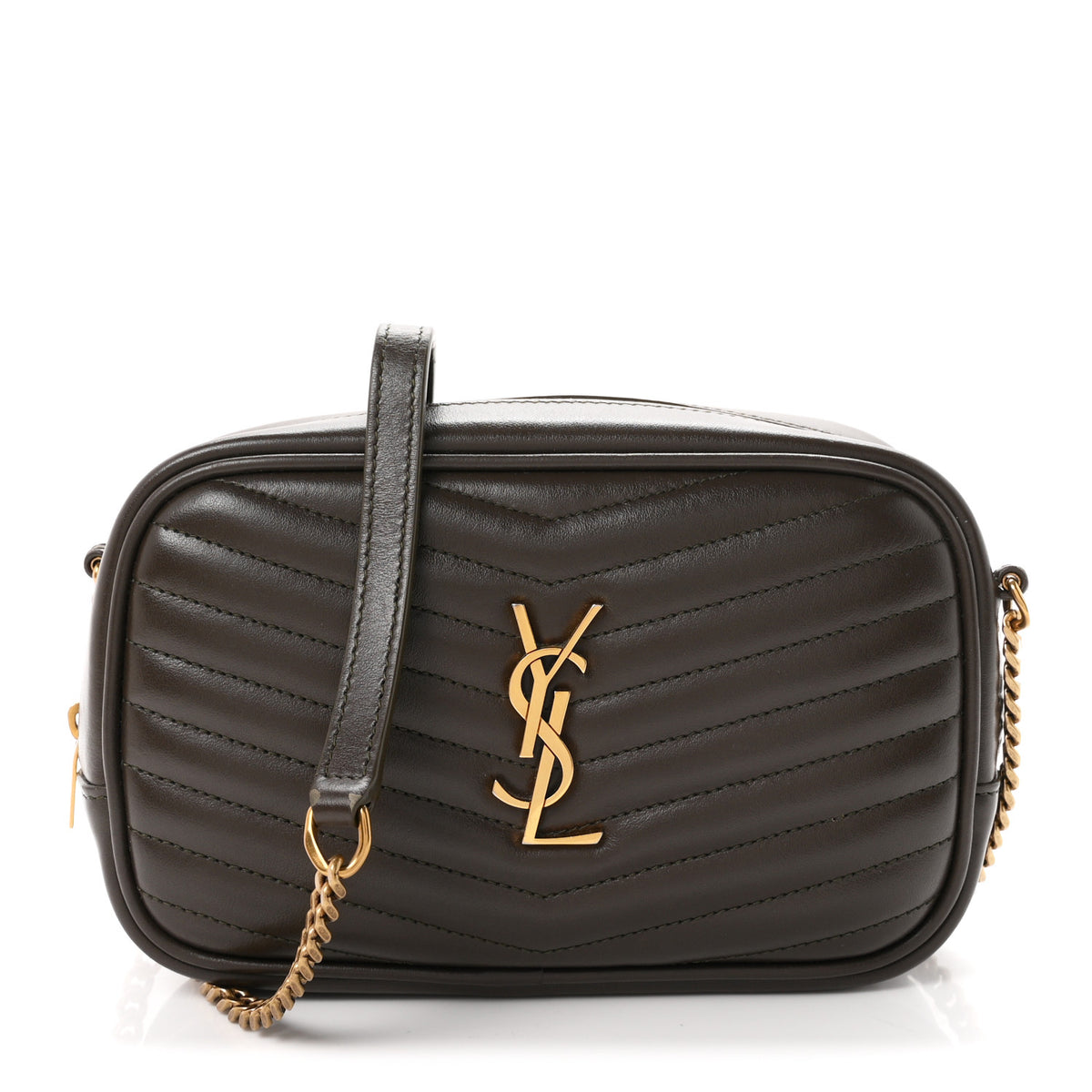 Saint Laurent Calfskin Matelasse Monogram Mini Lou Camera Bag Light Musk 1 of 11