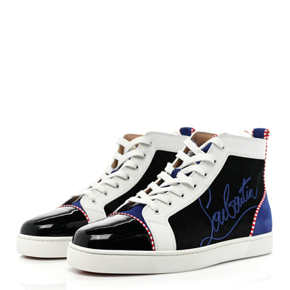 Christian Louboutin Patent Suede Navy Louis Flat Sneakers 45 Version Multicolor 3 of 12