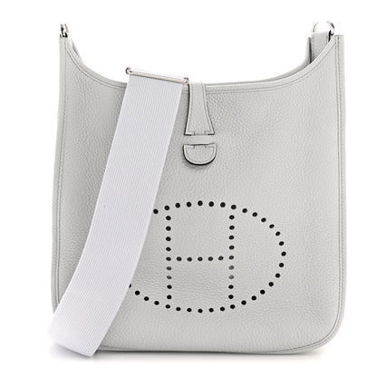 Hermes Taurillon Clemence Evelyne III PM Bleu Pale 1 of 11