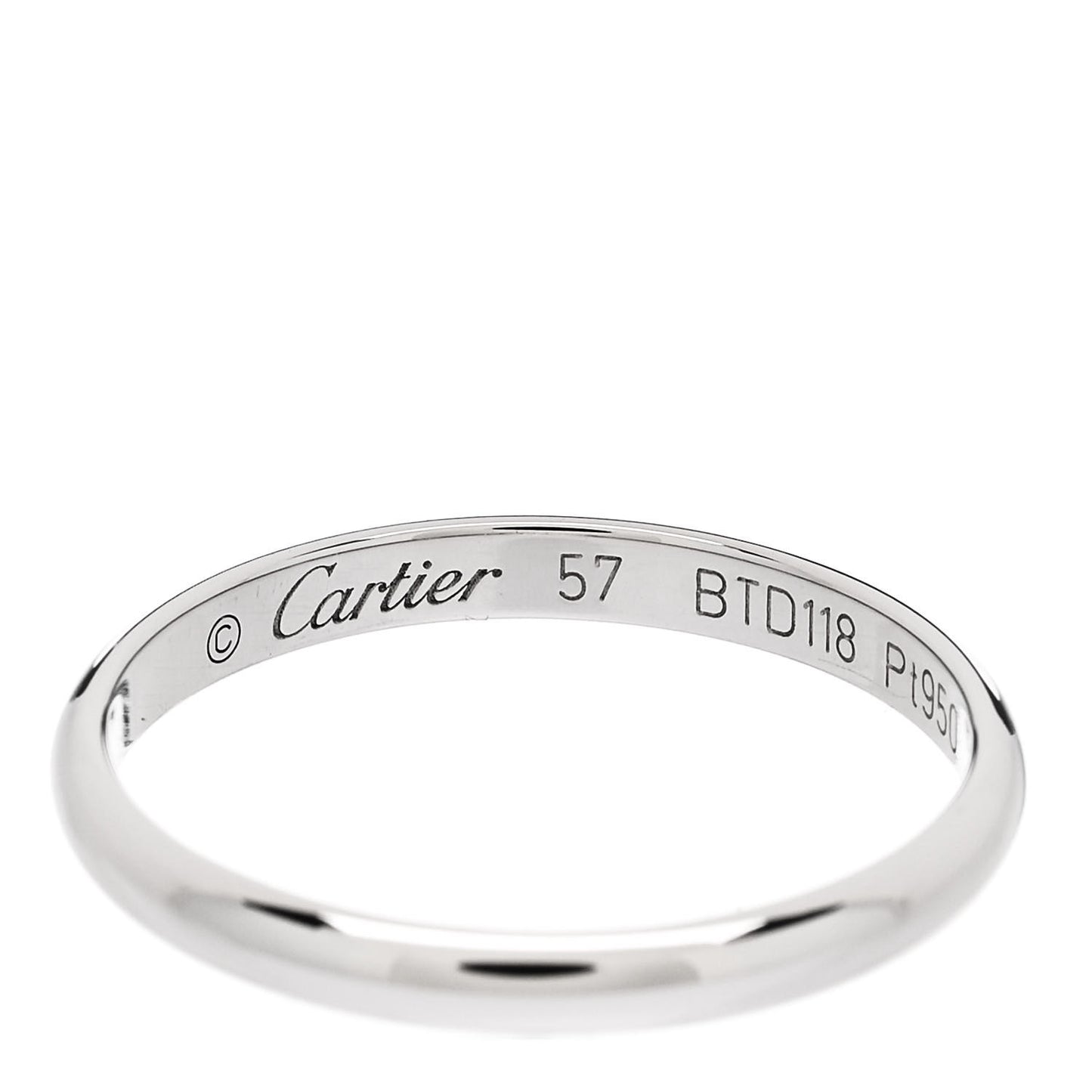 Platinum 2.5mm 1895 Wedding Band Ring 57 8