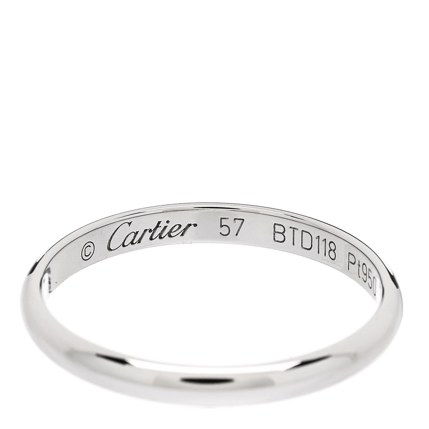 Cartier Platinum 2.5mm 1895 Wedding Band Ring 57 8 4 of 5