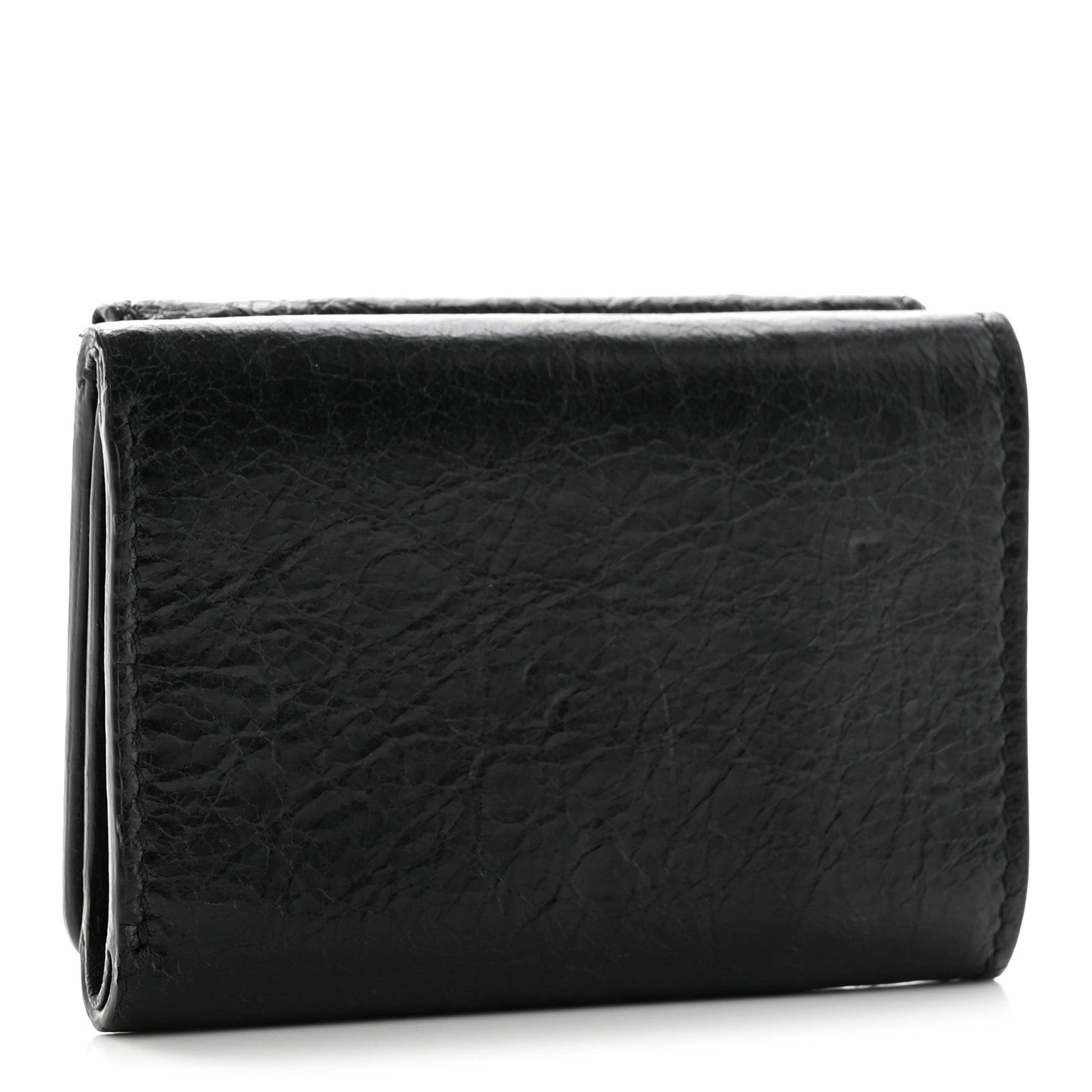 Balenciaga Agneau Arena Classic Silver Hardware Mini Wallet Black 3 of 10