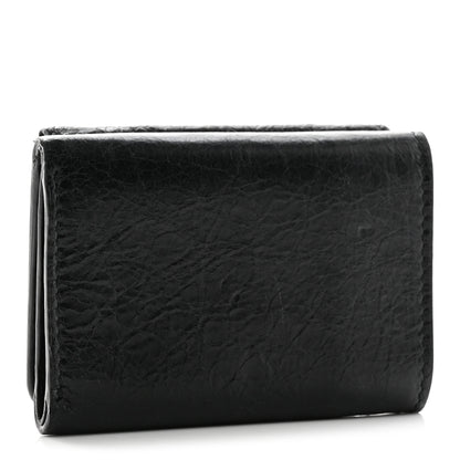 Balenciaga Agneau Arena Classic Silver Hardware Mini Wallet Black 3 of 10