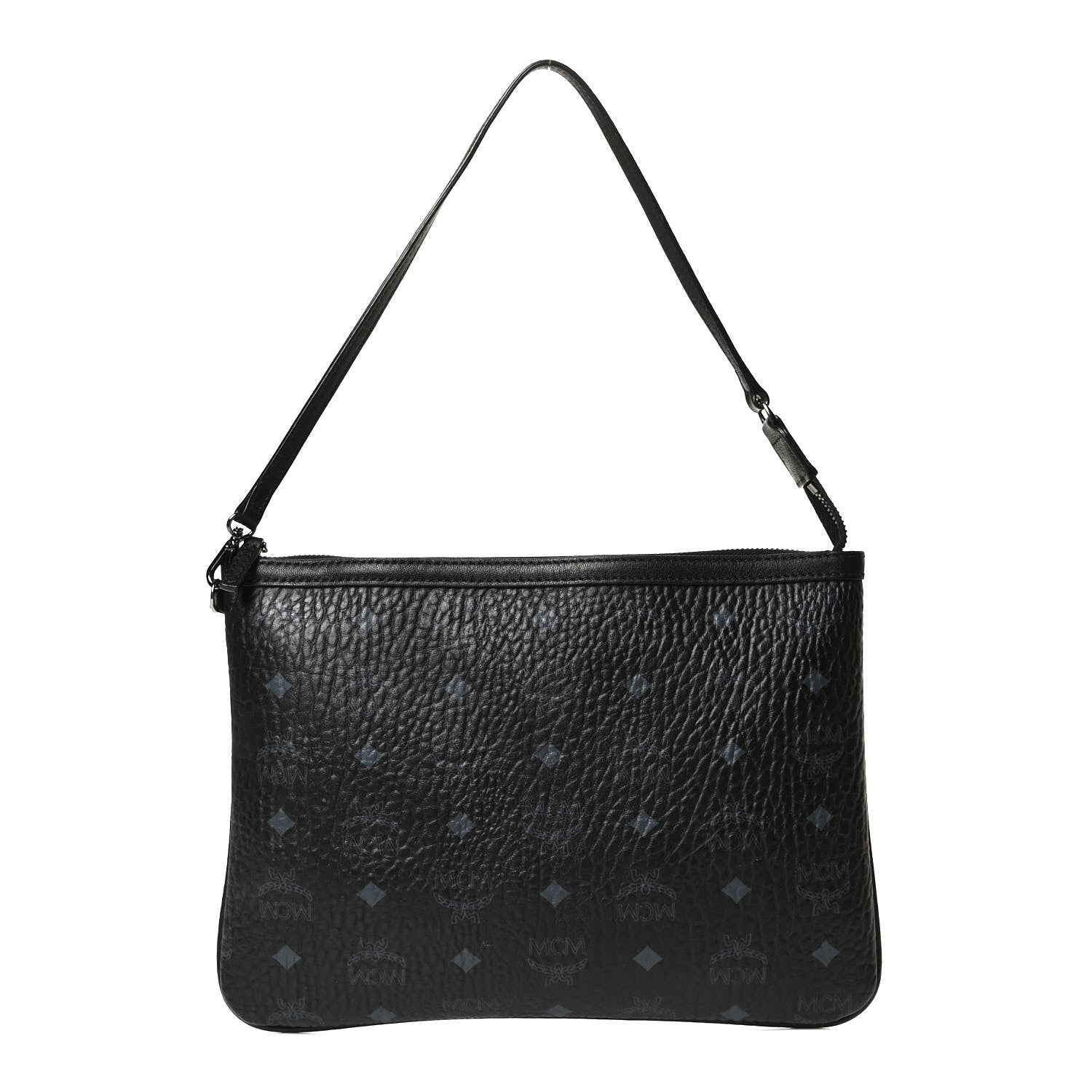 MCM Visetos Liz Shopper Tote Pouch Black 1 of 12