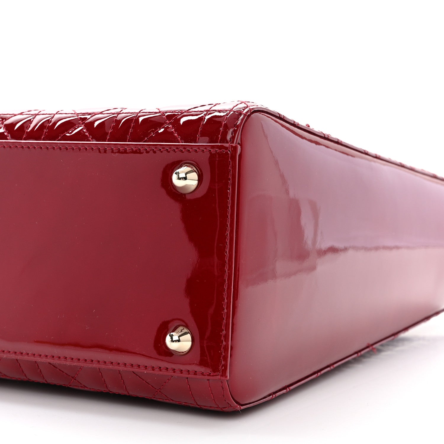 Christian Dior CHRISTIAN DIOR Patent Cannage Large Lady Dior Red 10 of 11