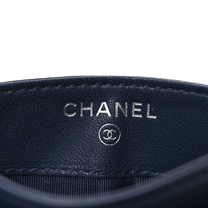 Chanel Lambskin Quilted Stitched Card Holder Blue Multicolor 6 of 7