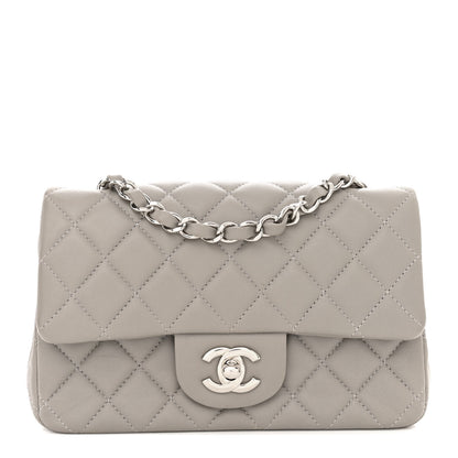 Chanel Lambskin Quilted Mini Rectangular Flap Grey 1 of 11