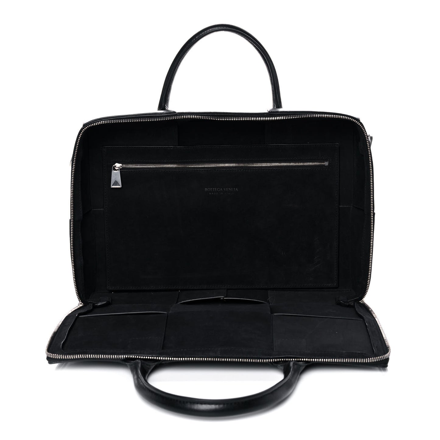 Calfskin Maxi Intrecciato Arco Briefcase Black