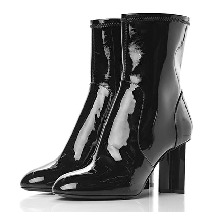 Louis Vuitton Patent Silhouette Ankle Boots 37.5 Black 3 of 9