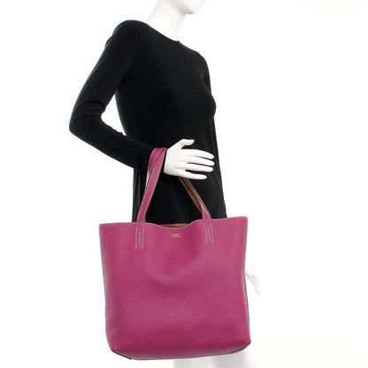 Hermes Taurillon Clemence Double Sens 45 Reversible Tote Marron D'Inde Tosca 2 of 9