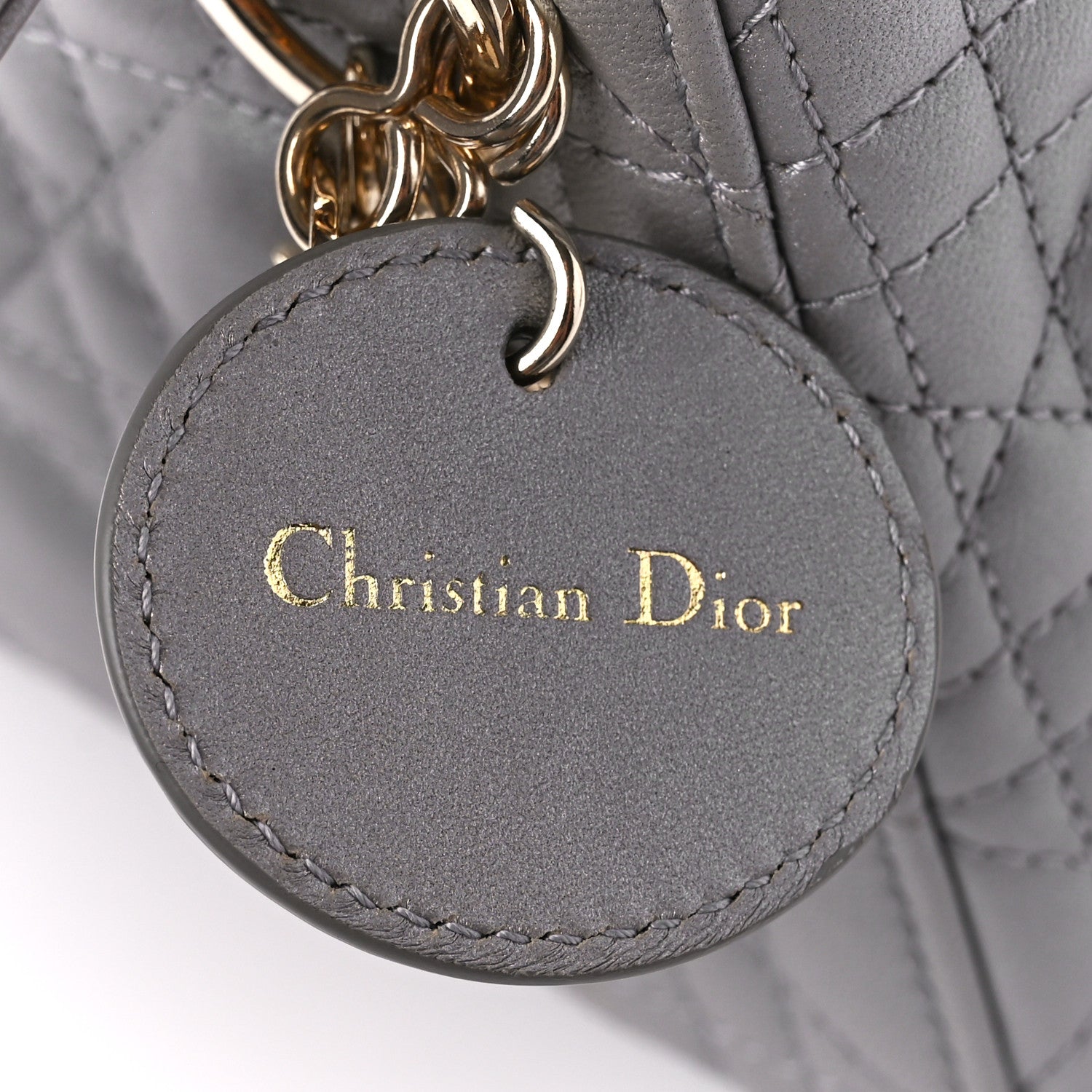 Christian Dior Metallic Lambskin Cannage Mini Lady Dior Grey 8 of 12