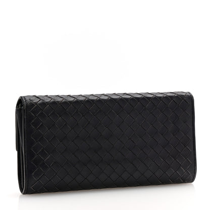 Bottega Veneta Nappa Intrecciato Continental Flap Wallet Dark Blue 3 of 13
