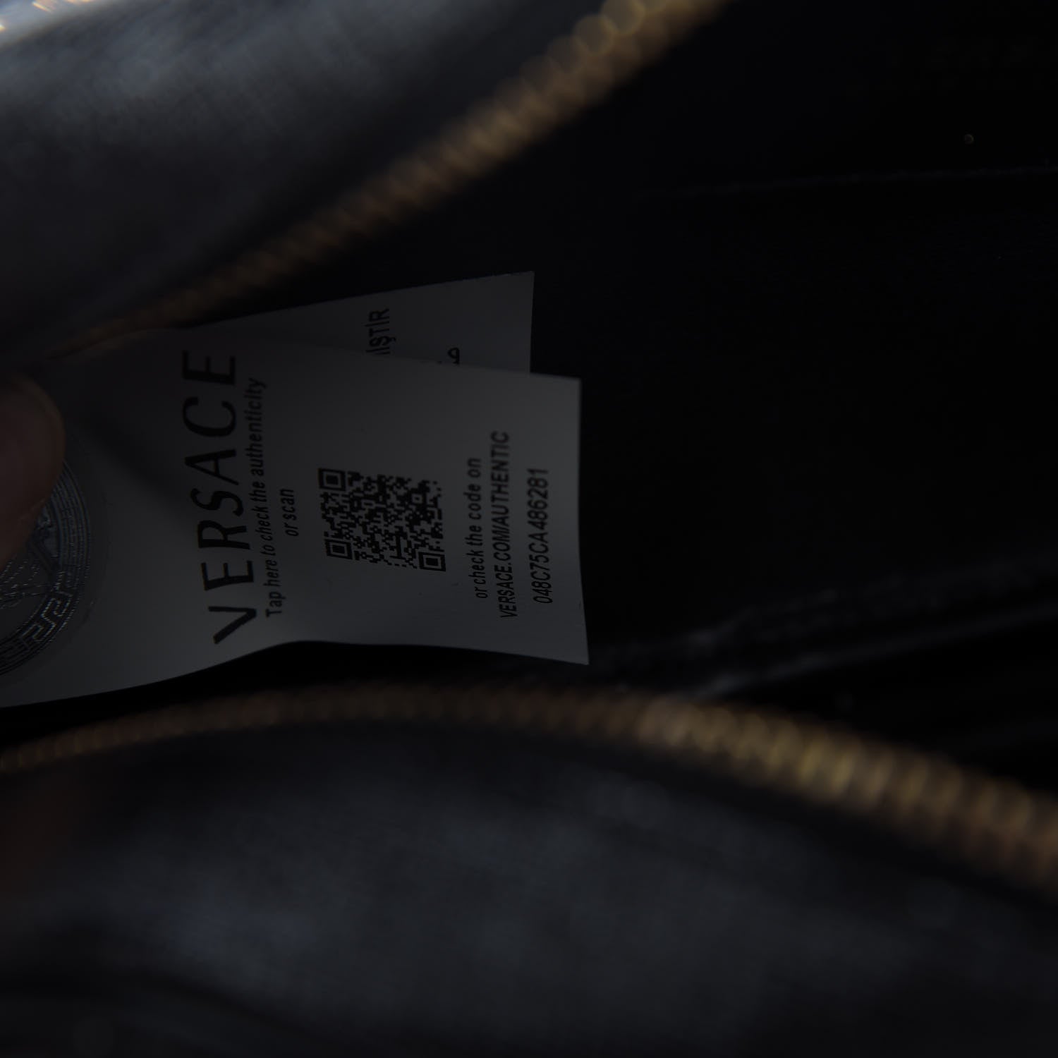 Versace Grained Calfskin 90's Logo Belt Bag Black 9 of 9