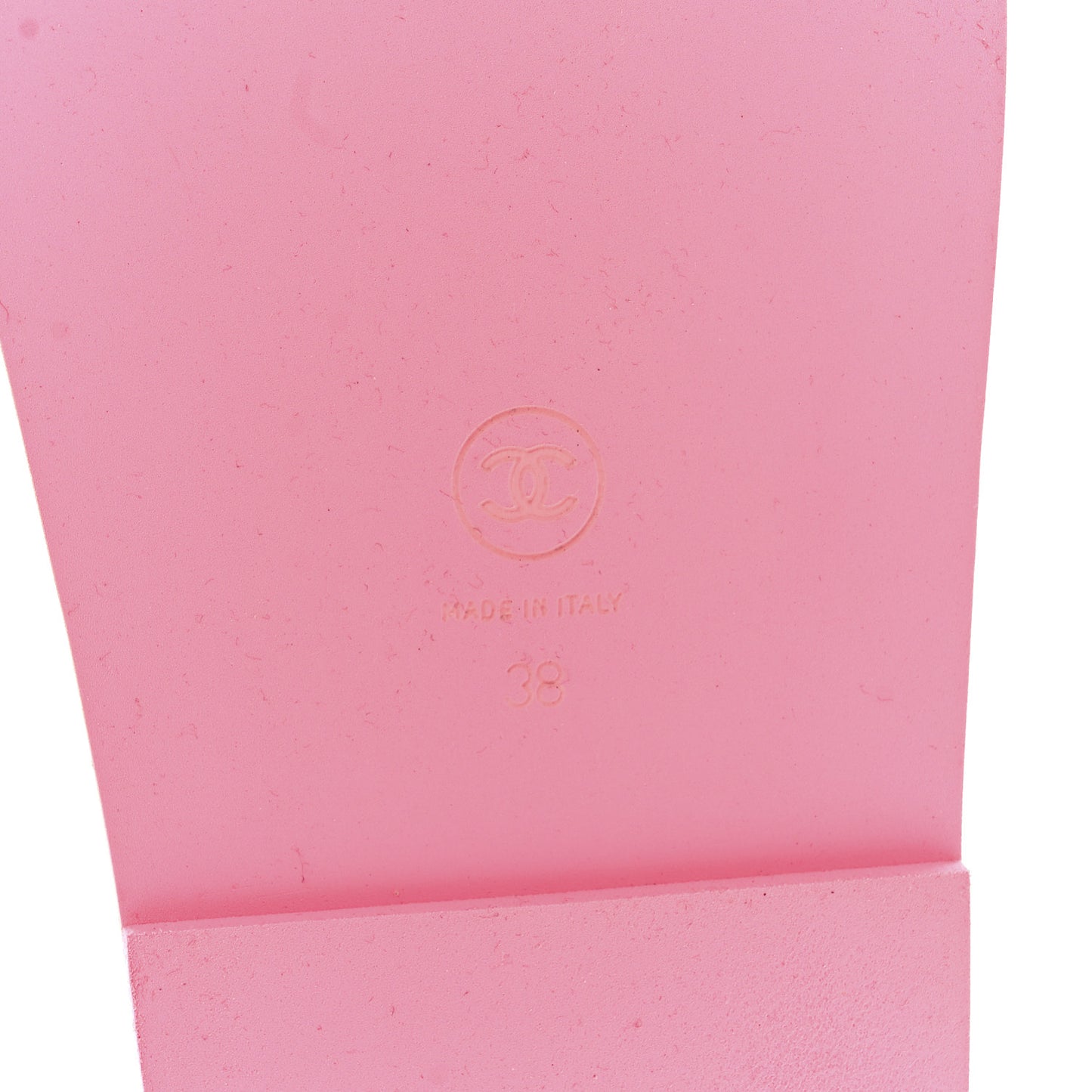 Fabric Lambskin Stitched Resin CC Mules 38 Pink Light Pink