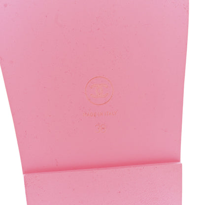Chanel Fabric Lambskin Stitched Resin CC Mules 38 Pink Light Pink 6 of 9