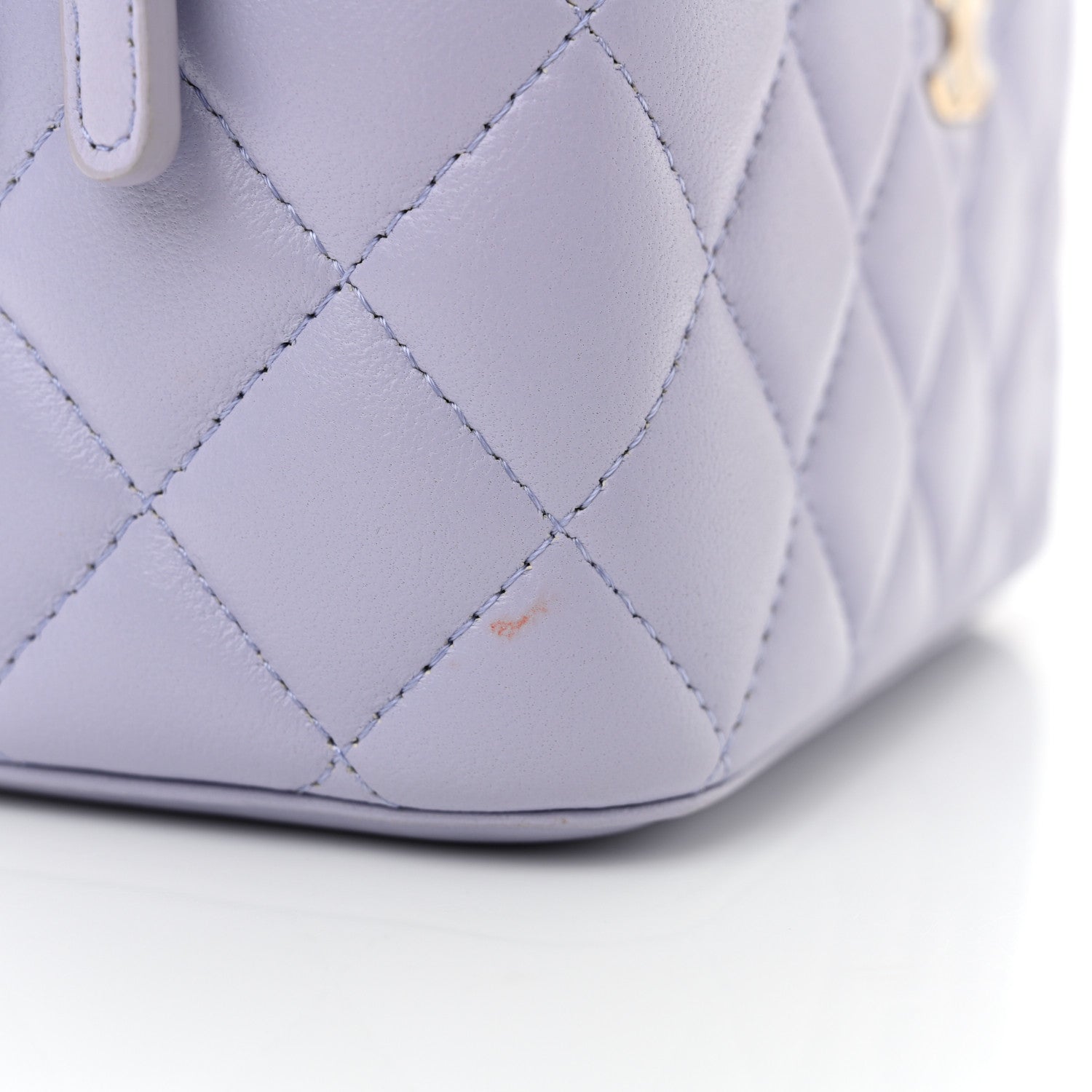 Chanel Lambskin Quilted Small Top Handle Vanity Case With Chain Light Purple 11 of 12