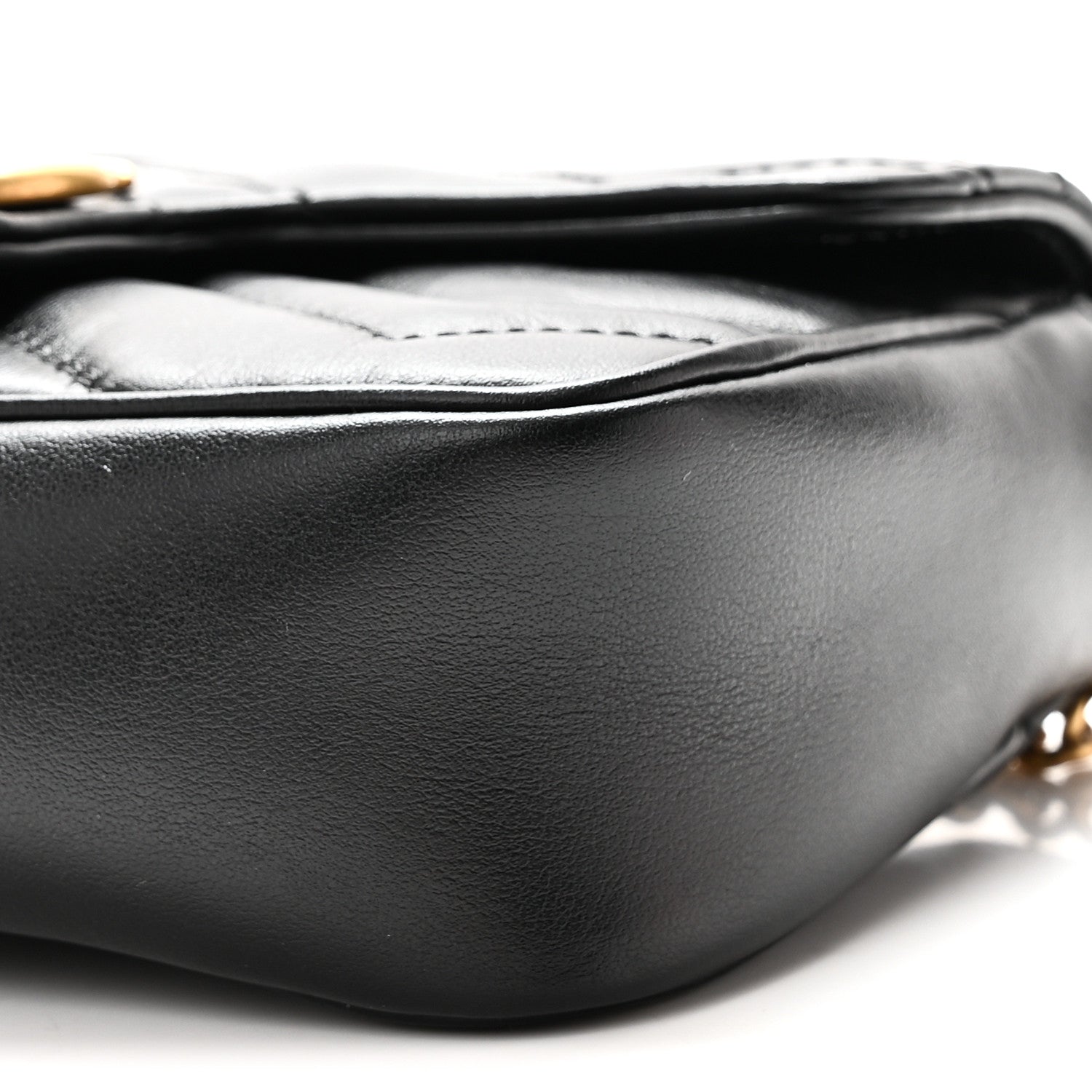 Gucci Calfskin Matelasse Super Mini GG Marmont Shoulder Bag Black 10 of 10