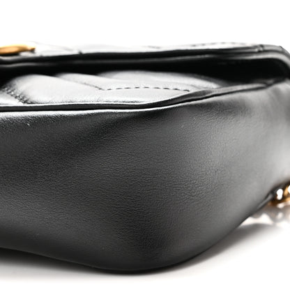 Gucci Calfskin Matelasse Super Mini GG Marmont Shoulder Bag Black 10 of 10