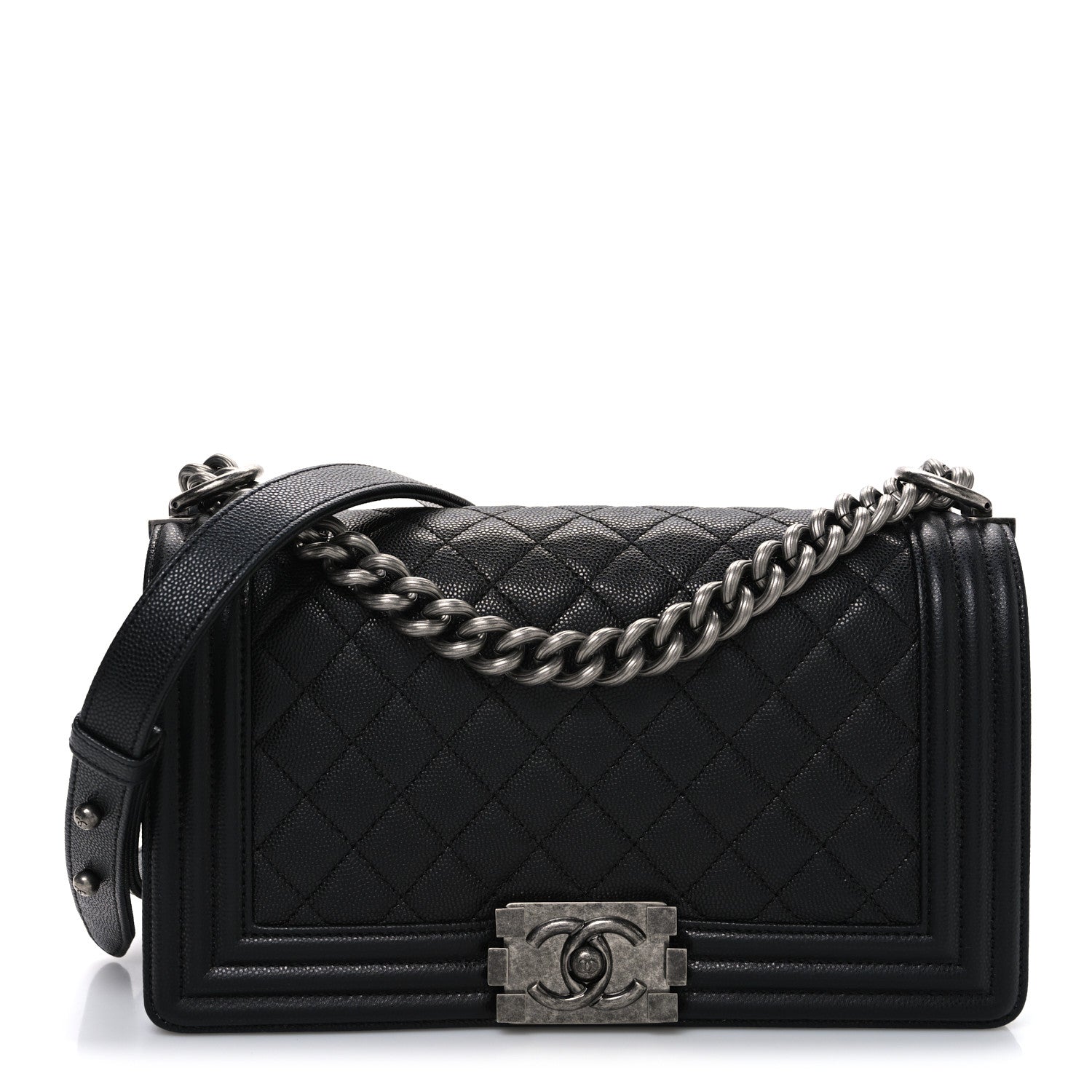 Chanel Iridescent Caviar Quilted Medium Boy Flap Black 1 of 10
