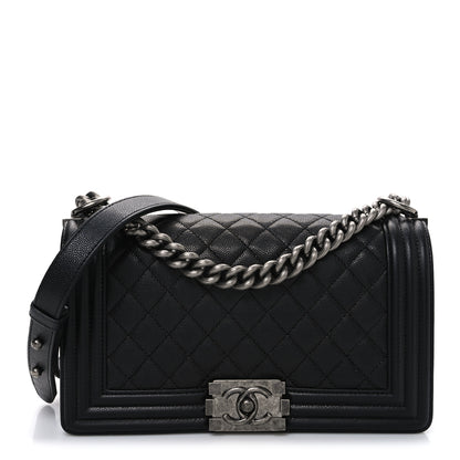 Chanel Iridescent Caviar Quilted Medium Boy Flap Black 1 of 10