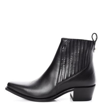 Valentino Garavani Calfskin Ranch 40mm Ankle Boots 37 Black 1 of 8