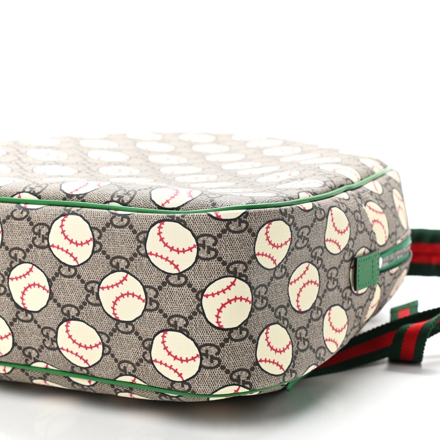 GG Supreme Monogram Baseballs Web Childrens Backpack Green