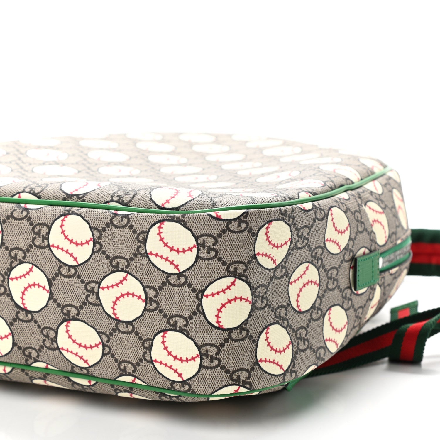Gucci GG Supreme Monogram Baseballs Web Childrens Backpack Green 9 of 9
