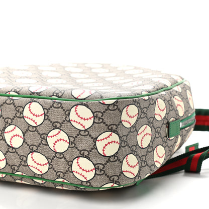 Gucci GG Supreme Monogram Baseballs Web Childrens Backpack Green 9 of 9
