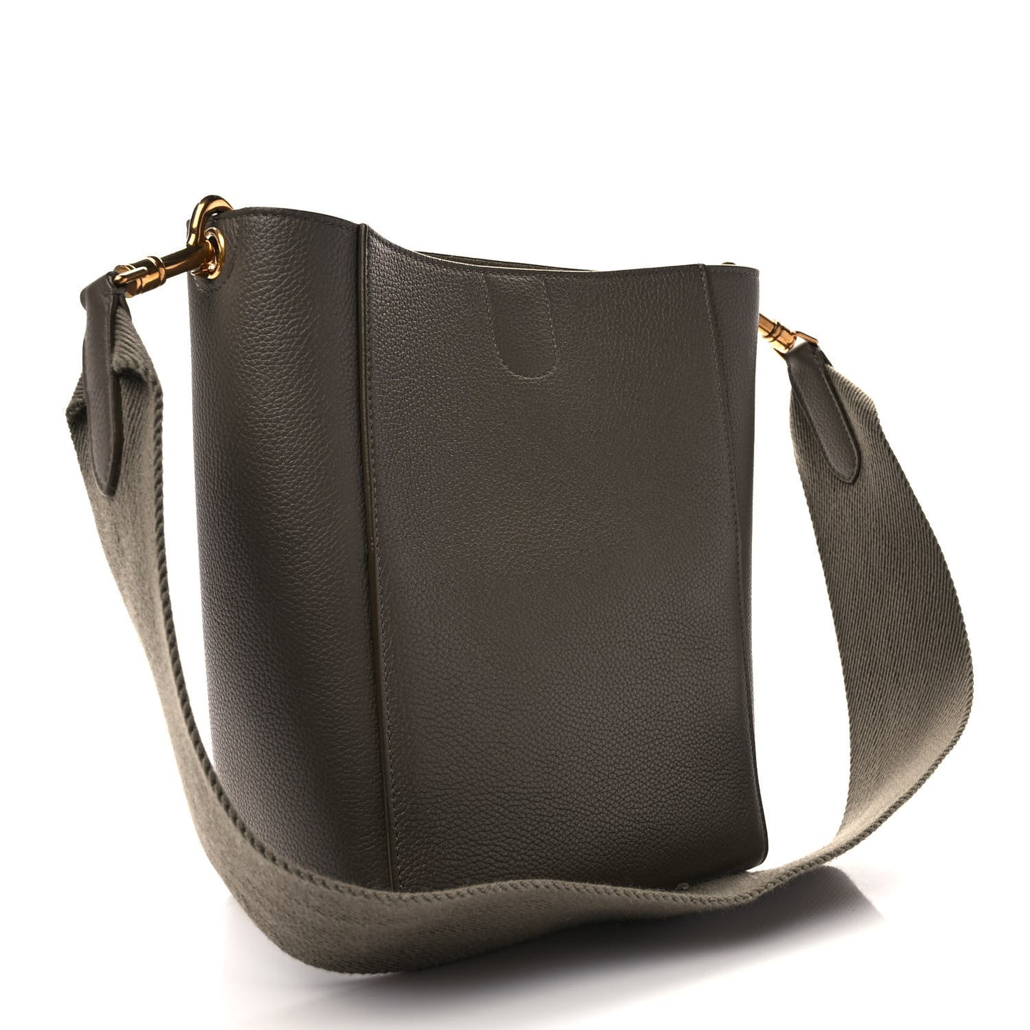 Soft Grained Calfskin Small Sangle Bucket Bag Taupe