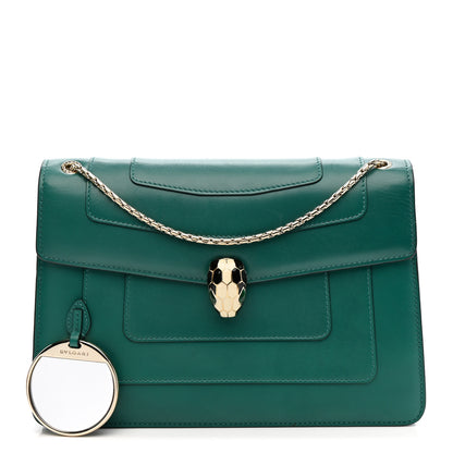 Bulgari Calfskin Serpenti Forever Shoulder Bag Emerald Green 3 of 16