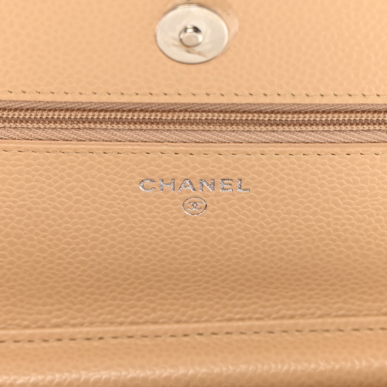 Chanel Caviar Quilted Wallet On Chain WOC Beige 6 of 15