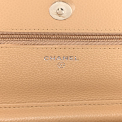 Chanel Caviar Quilted Wallet On Chain WOC Beige 6 of 15