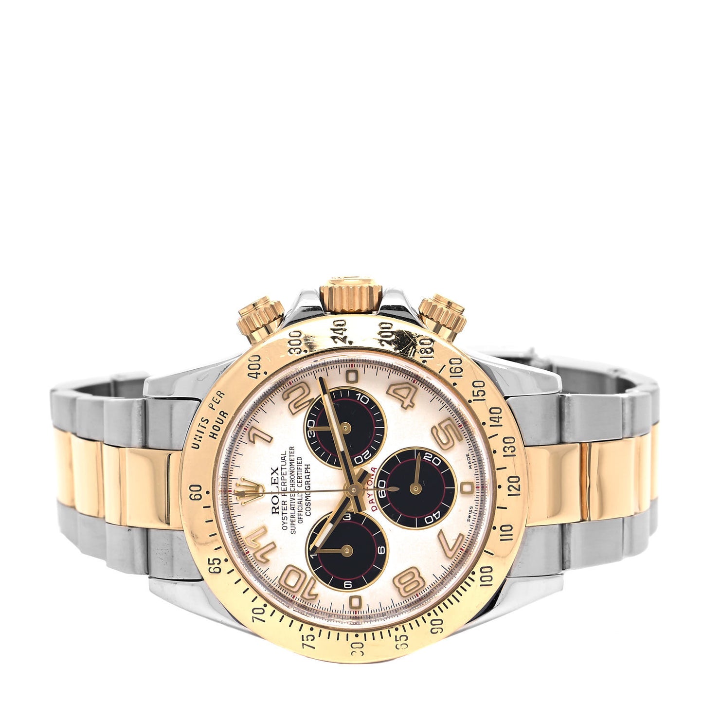 Stainless Steel 18K Yellow Gold 40mm Oyster Perpetual Cosmograph Daytona Watch White Black 116523