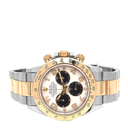 Rolex Stainless Steel 18K Yellow Gold 40mm Oyster Perpetual Cosmograph Daytona Watch White Black 116523 2 of 5