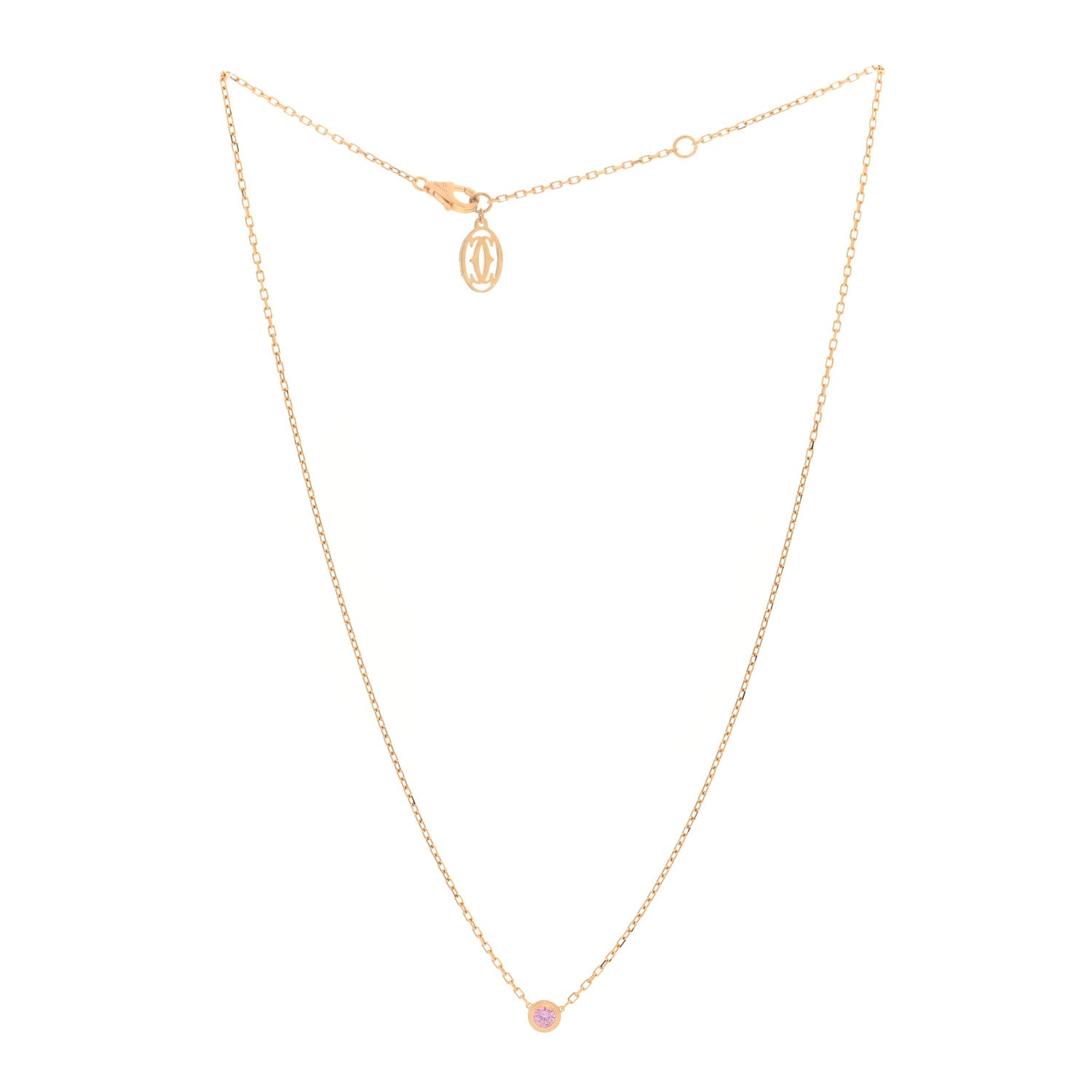 Cartier 18K Pink Gold Pink Sapphire D'Amour Pendant Necklace 3 of 4