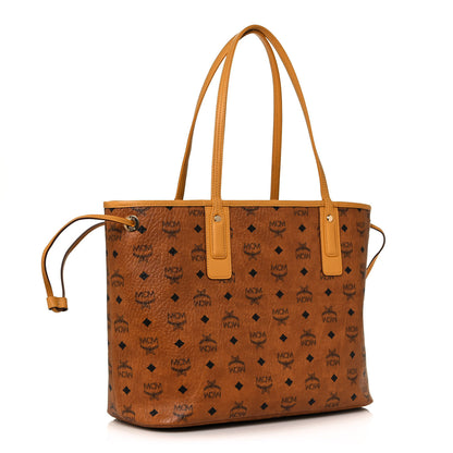 MCM Visetos Medium Liz Reversible Shopper Tote Cognac Yellow 3 of 18