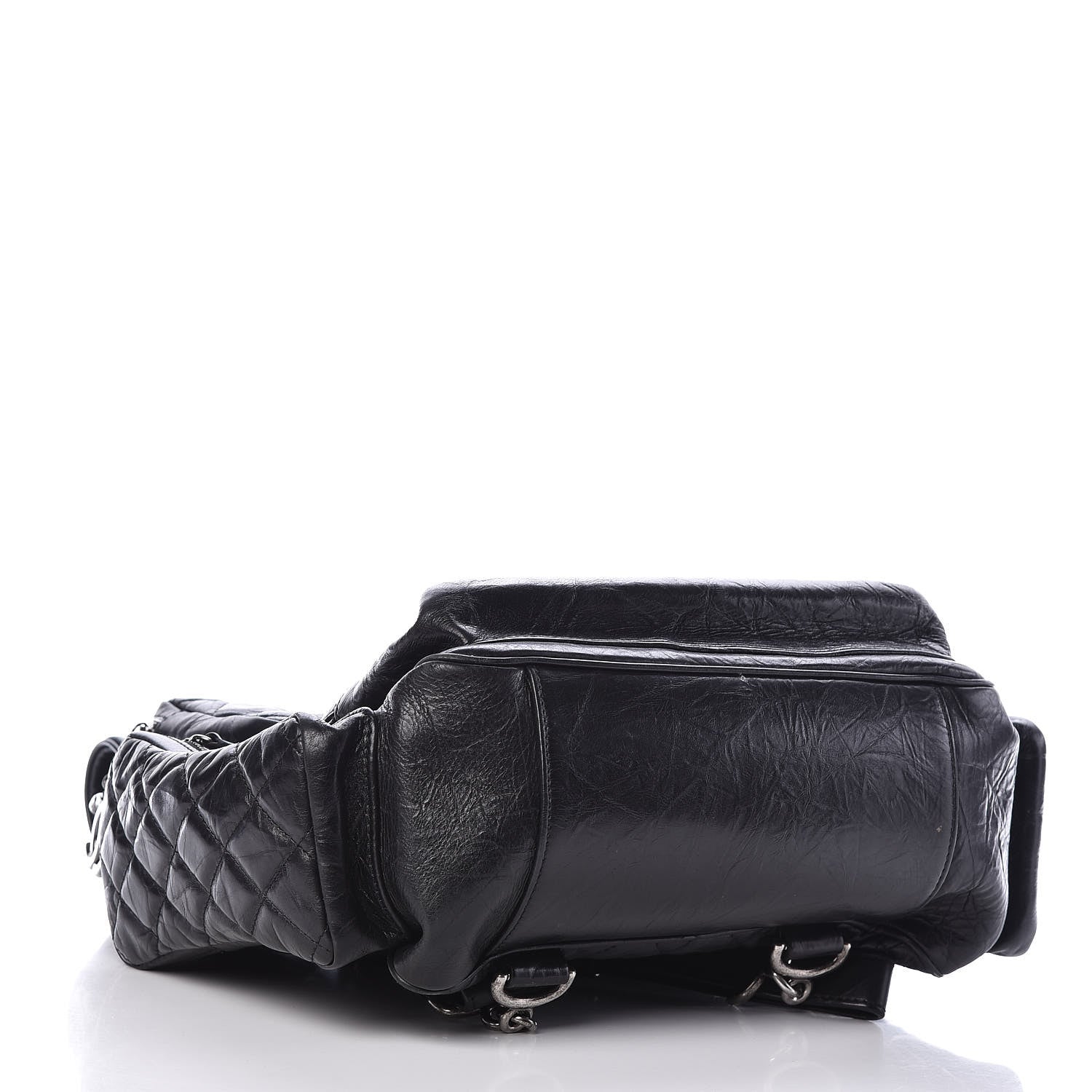 Chanel Aged Calfskin Quilted Large Casual Rock Backpack Black 4 of 14