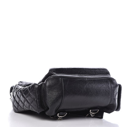 Chanel Aged Calfskin Quilted Large Casual Rock Backpack Black 4 of 14