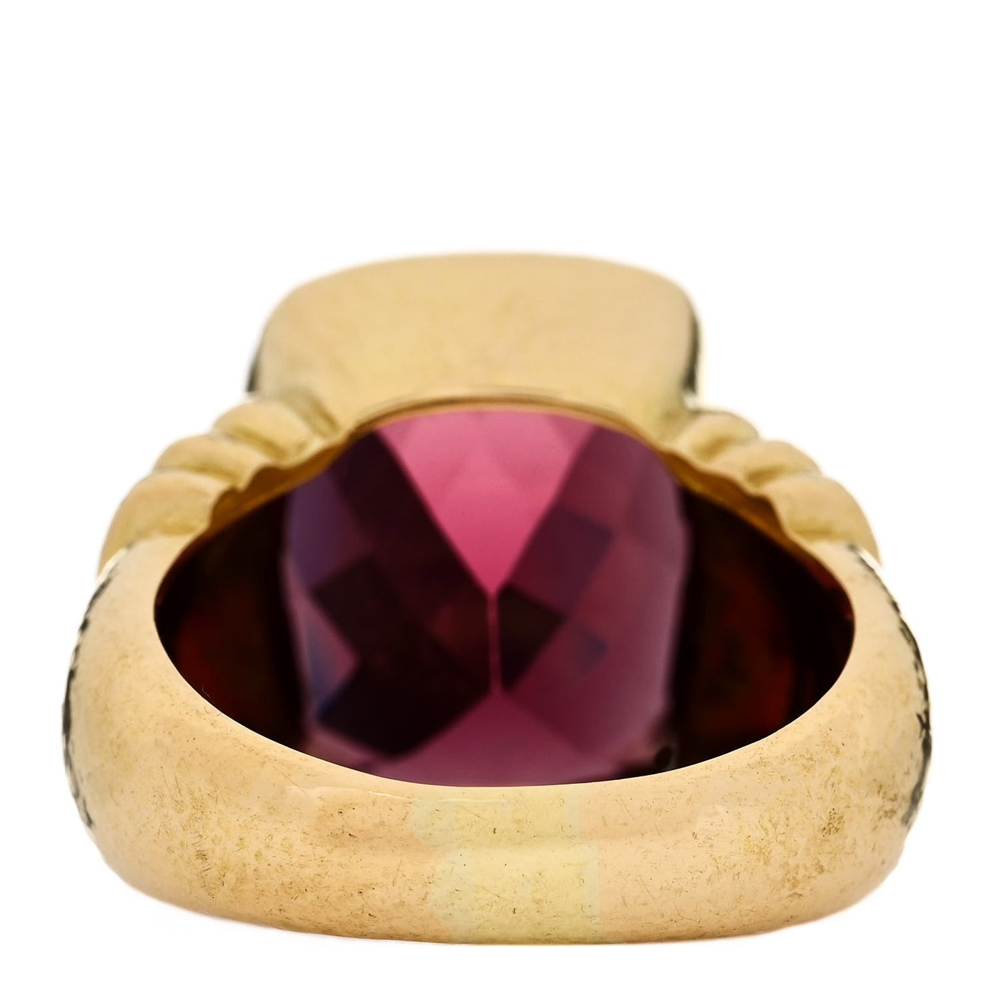 18K Yellow Gold Rhodolite Garnet Cocktail Ring 57 8