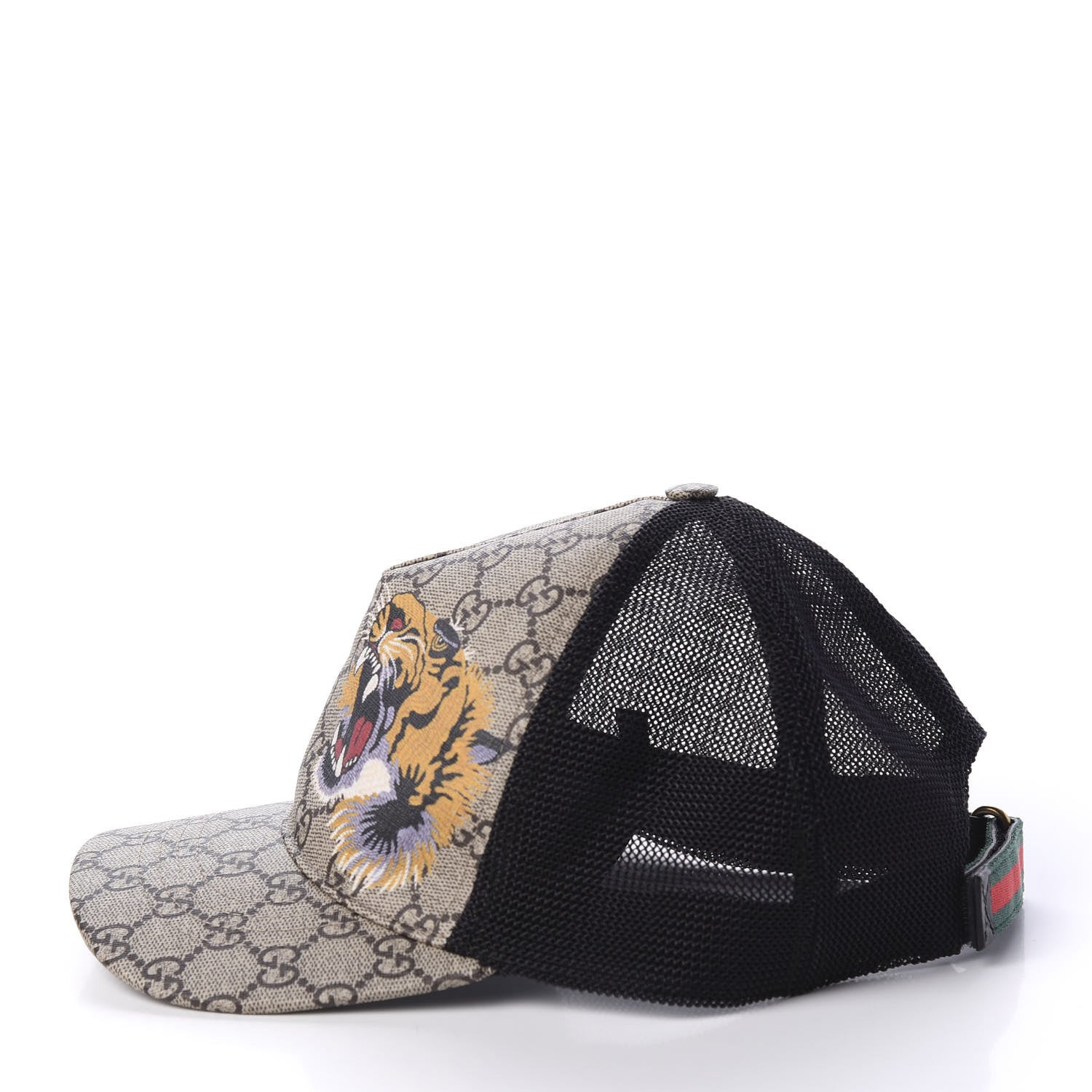 Gucci GG Supreme Monogram Tiger Print Baseball Hat 59 Beige 3 of 7