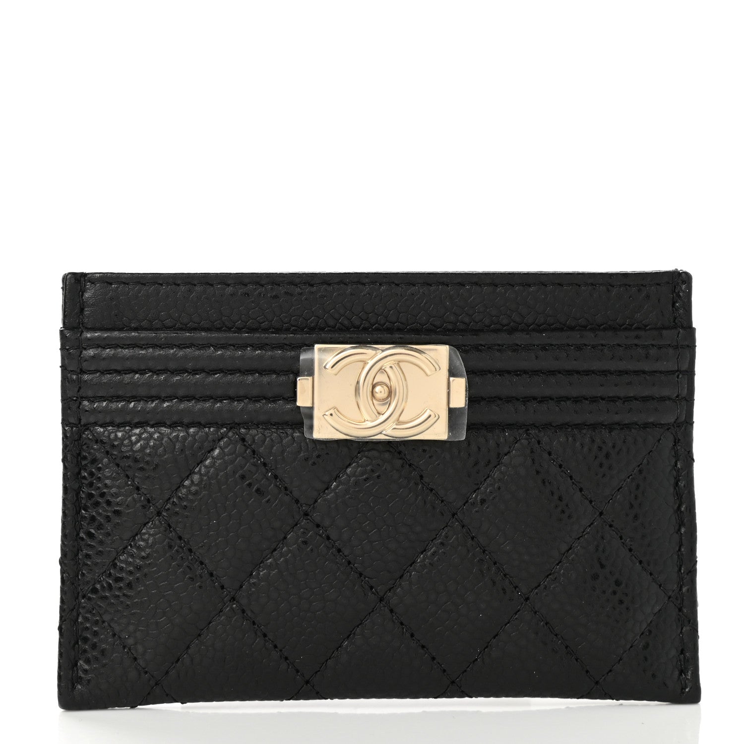 Chanel Caviar Quilted Boy Card Holder Black 1 of 9