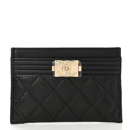 Chanel Caviar Quilted Boy Card Holder Black 1 of 9