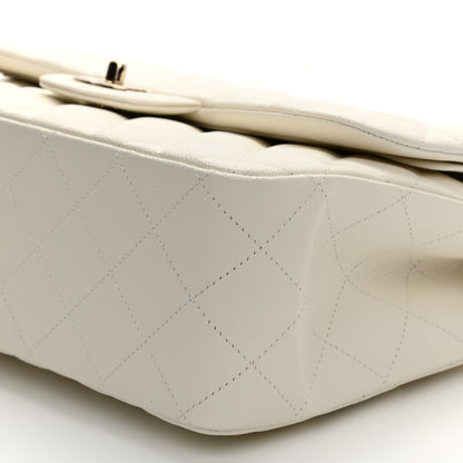 Chanel Caviar Quilted Jumbo Double Flap White 10 of 10