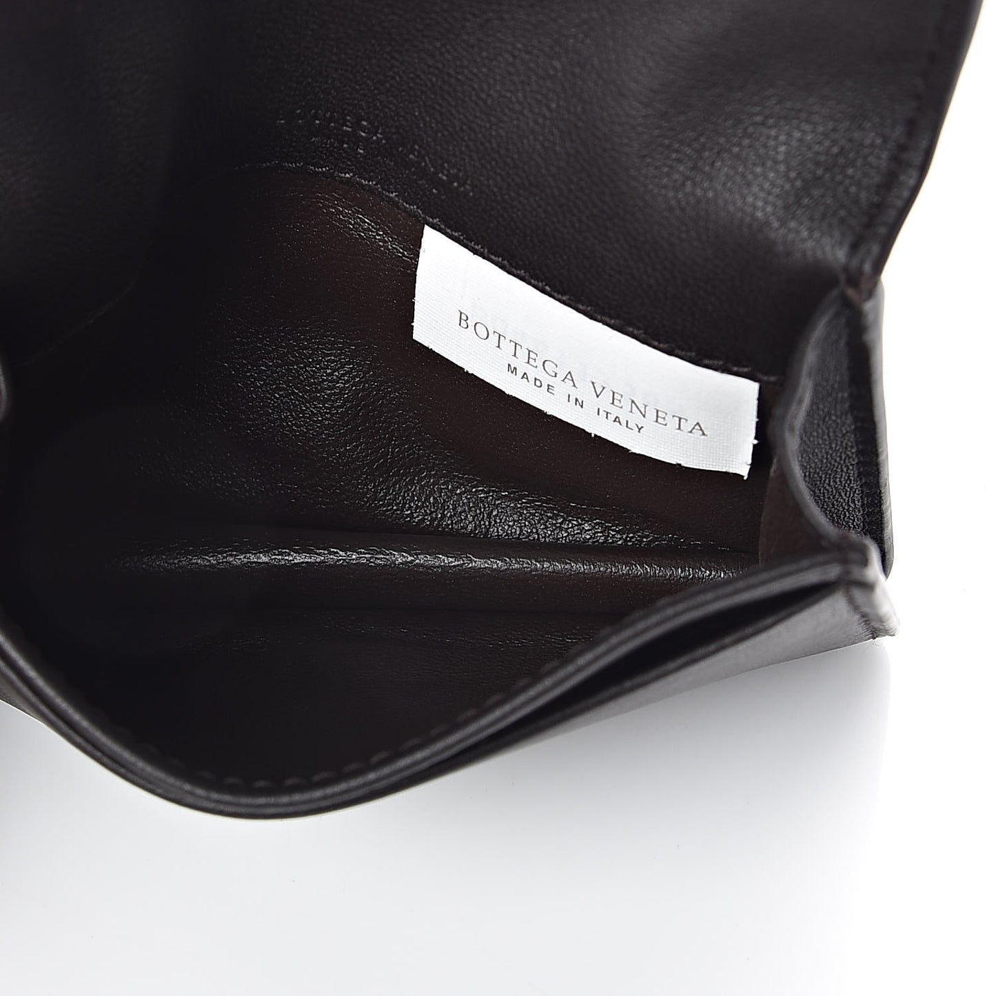 Nappa Intrecciato Card Holder Ebano