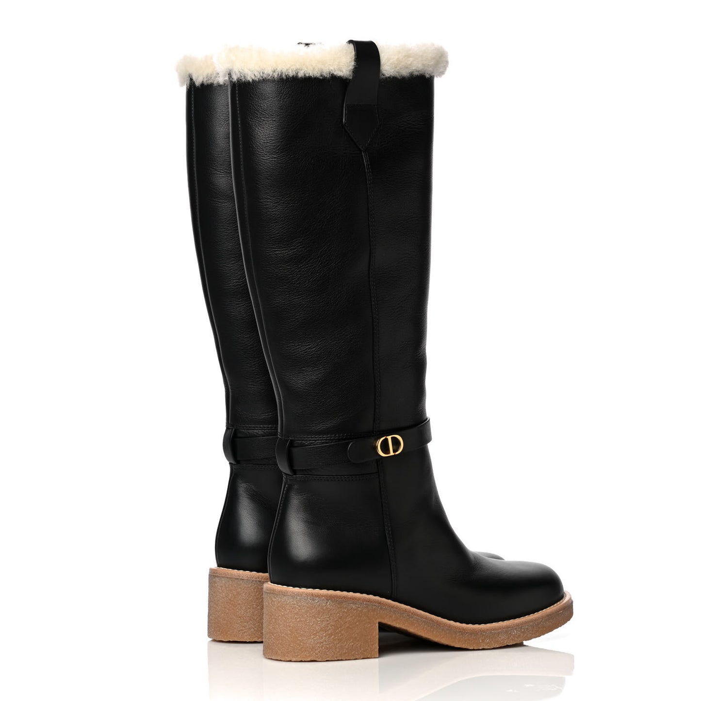 Calfskin Shearling D-Furious Boots 37 Black