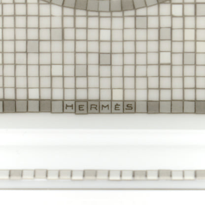Hermes Porcelain Mosaique Au 24 Sushi Plate Platine 3 of 7