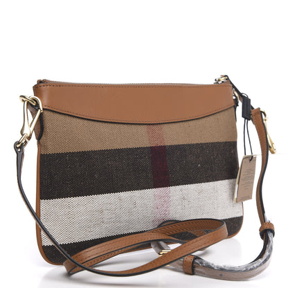 Burberry Mega Check Peyton Crossbody Clutch Bag Saddle Brown 3 of 11
