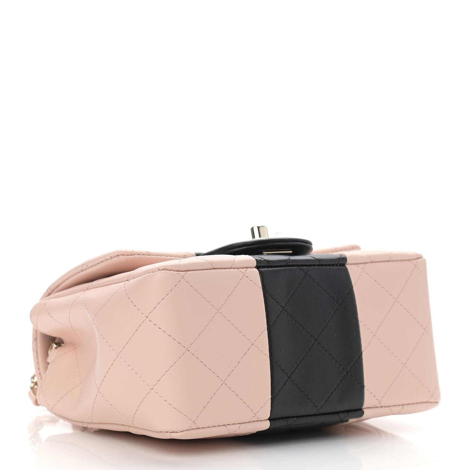 Chanel Lambskin Quilted Mini Square Flap Light Beige Black 3 of 9