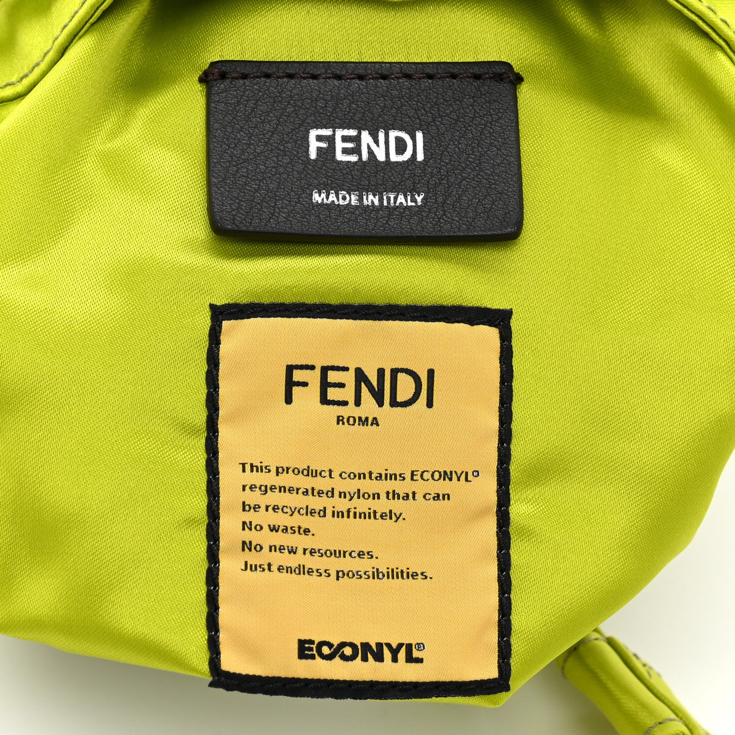 Fendi Nylon Ninfa Vitello King Cuoio Mini Mon Tresor Bucket Bag Wasabi 6 of 10