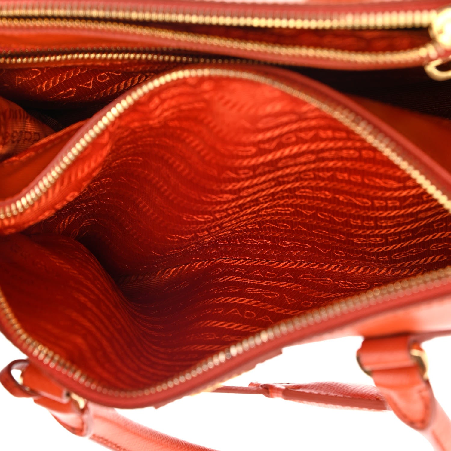 Prada Saffiano Mini Galleria Double Zip Tote Papaya 6 of 16